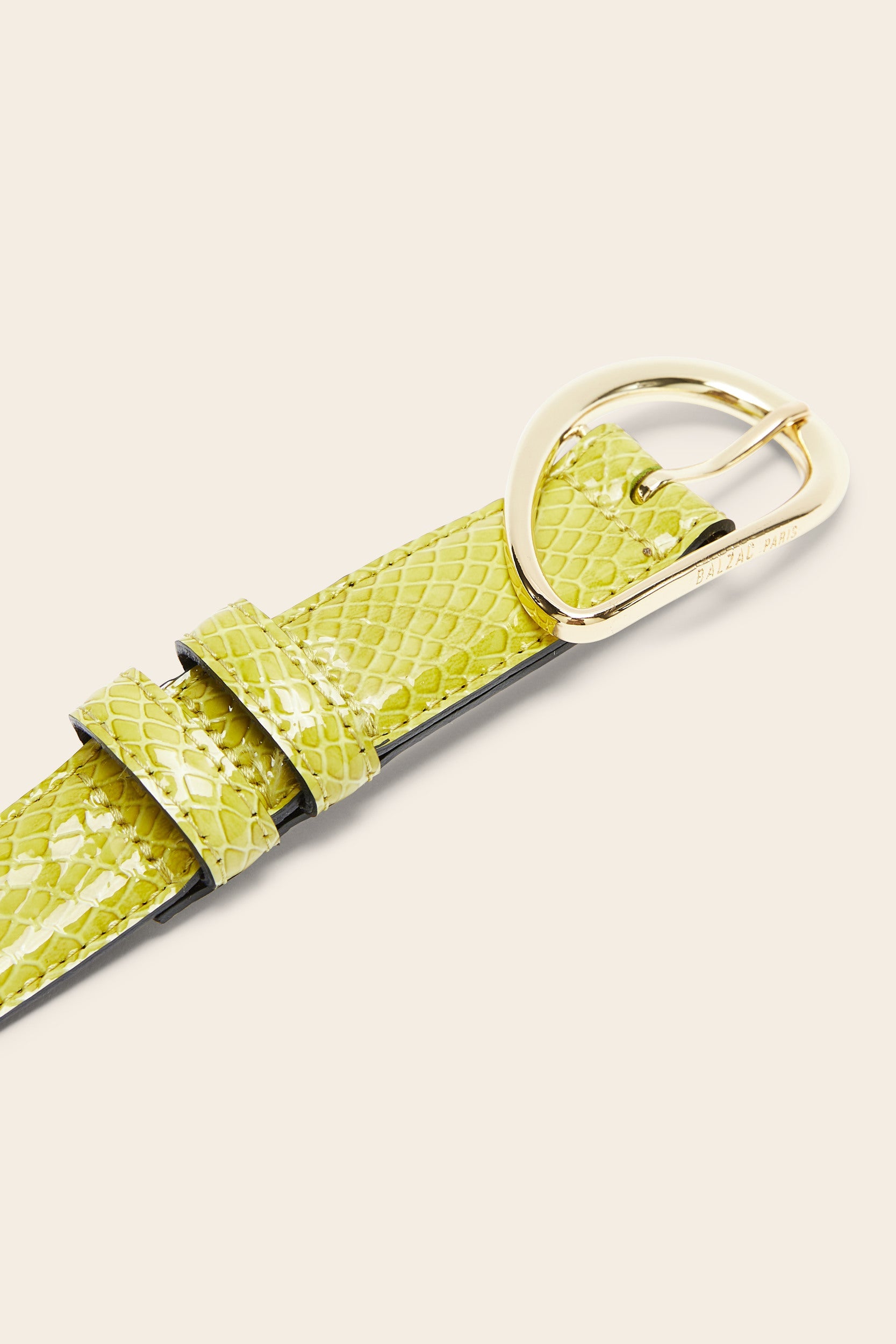 Ceinture Basma vernis embossé anis