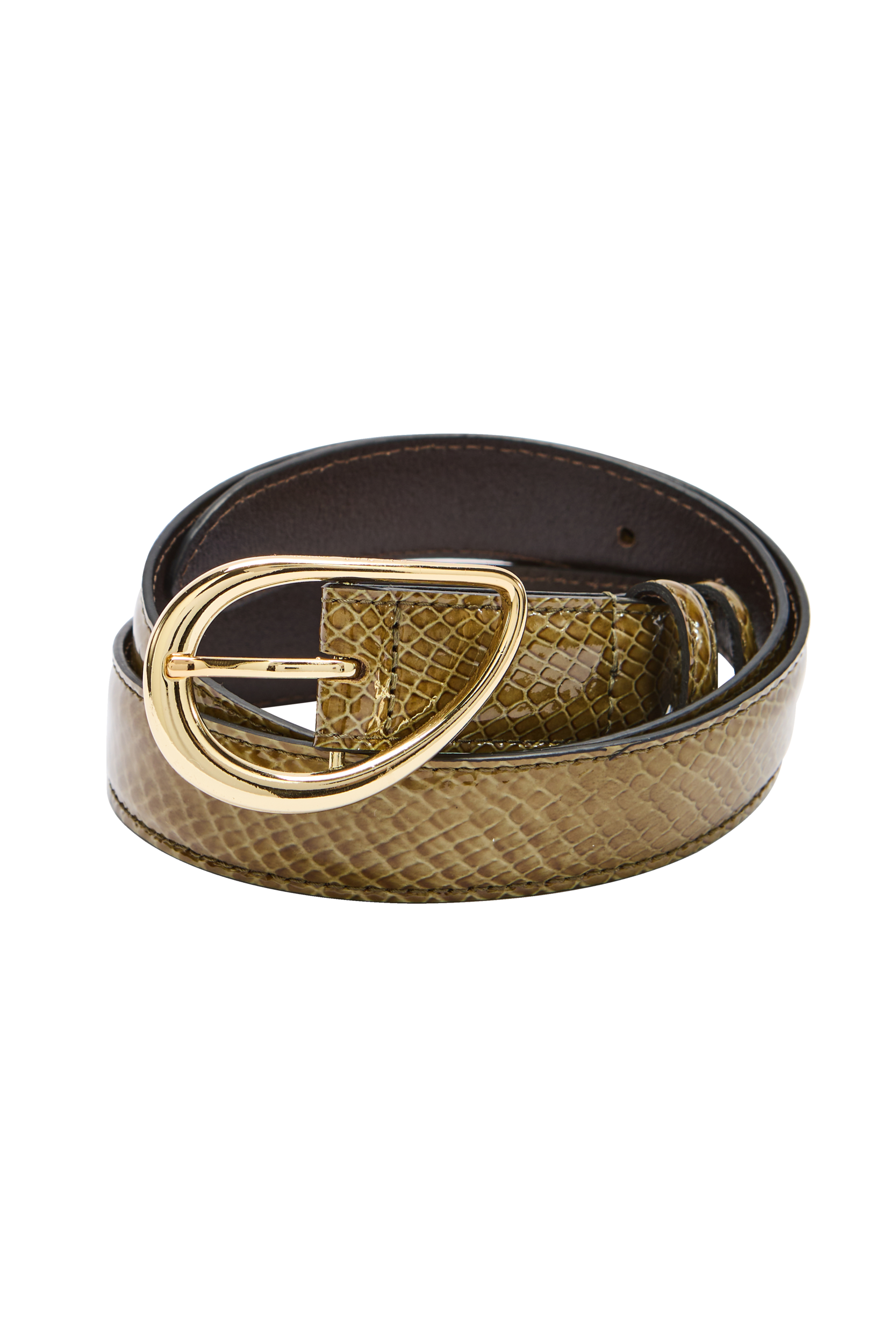 Ceinture Basma vernis embossé kaki