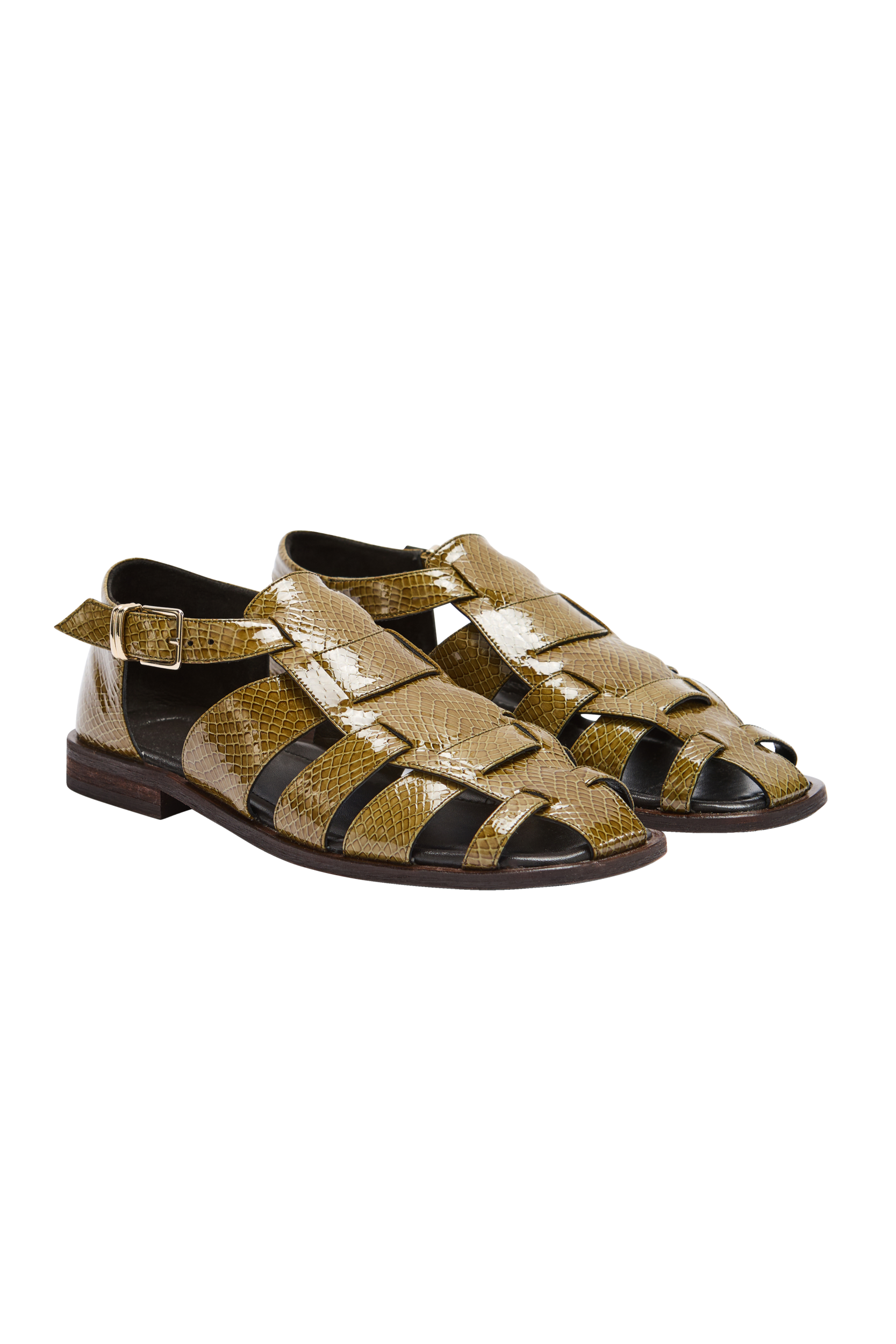 Sandales Luce vernis embosé kaki