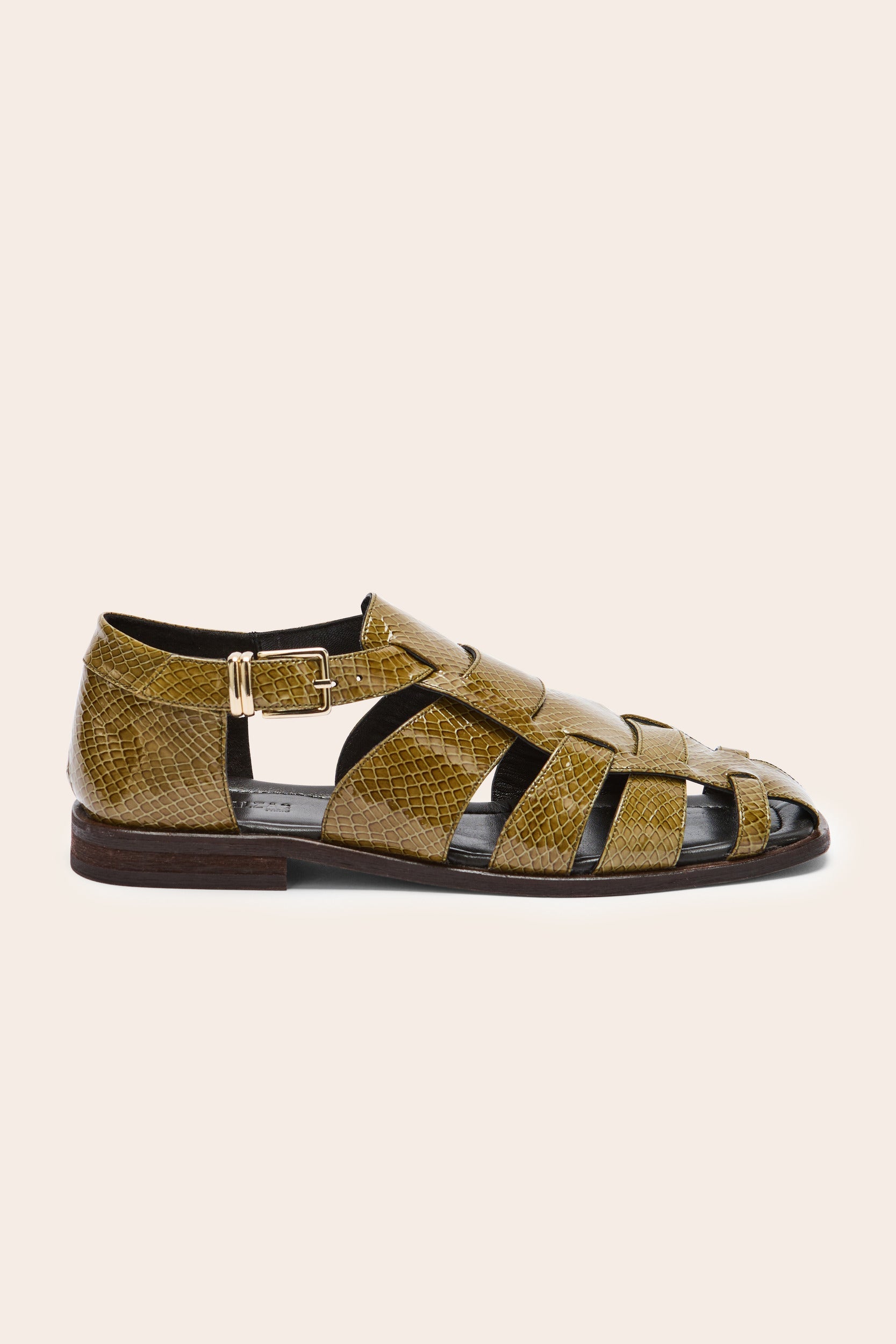 Sandales Luce vernis embosé kaki