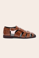 Sandales Luce vernis embossé camel