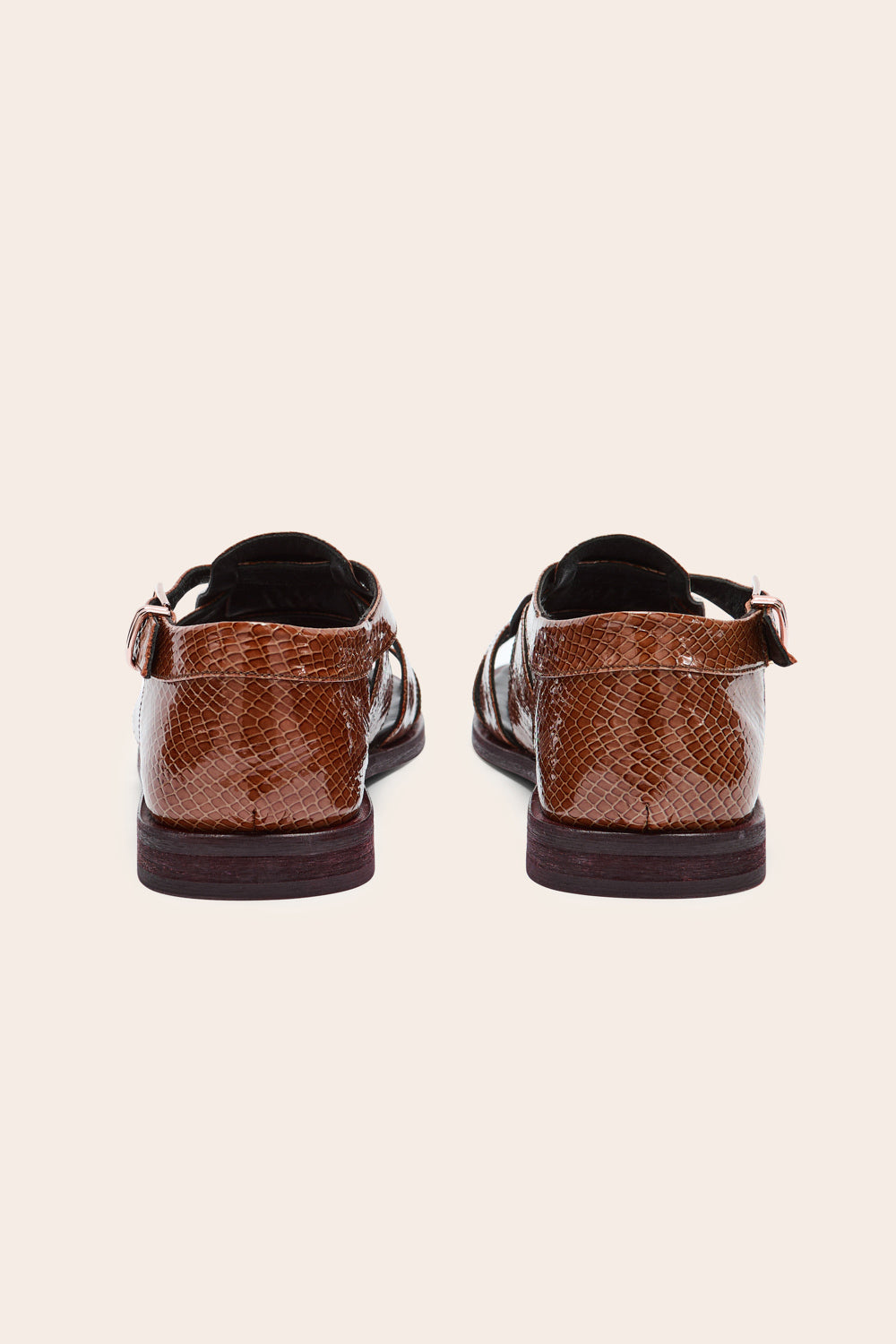 Sandales Luce vernis embossé camel