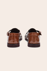 Sandales Luce vernis embossé camel