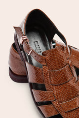 Sandales Luce vernis embossé camel