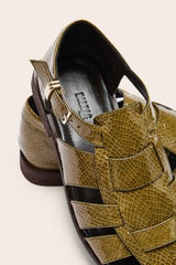 Sandales Luce vernis embosé kaki