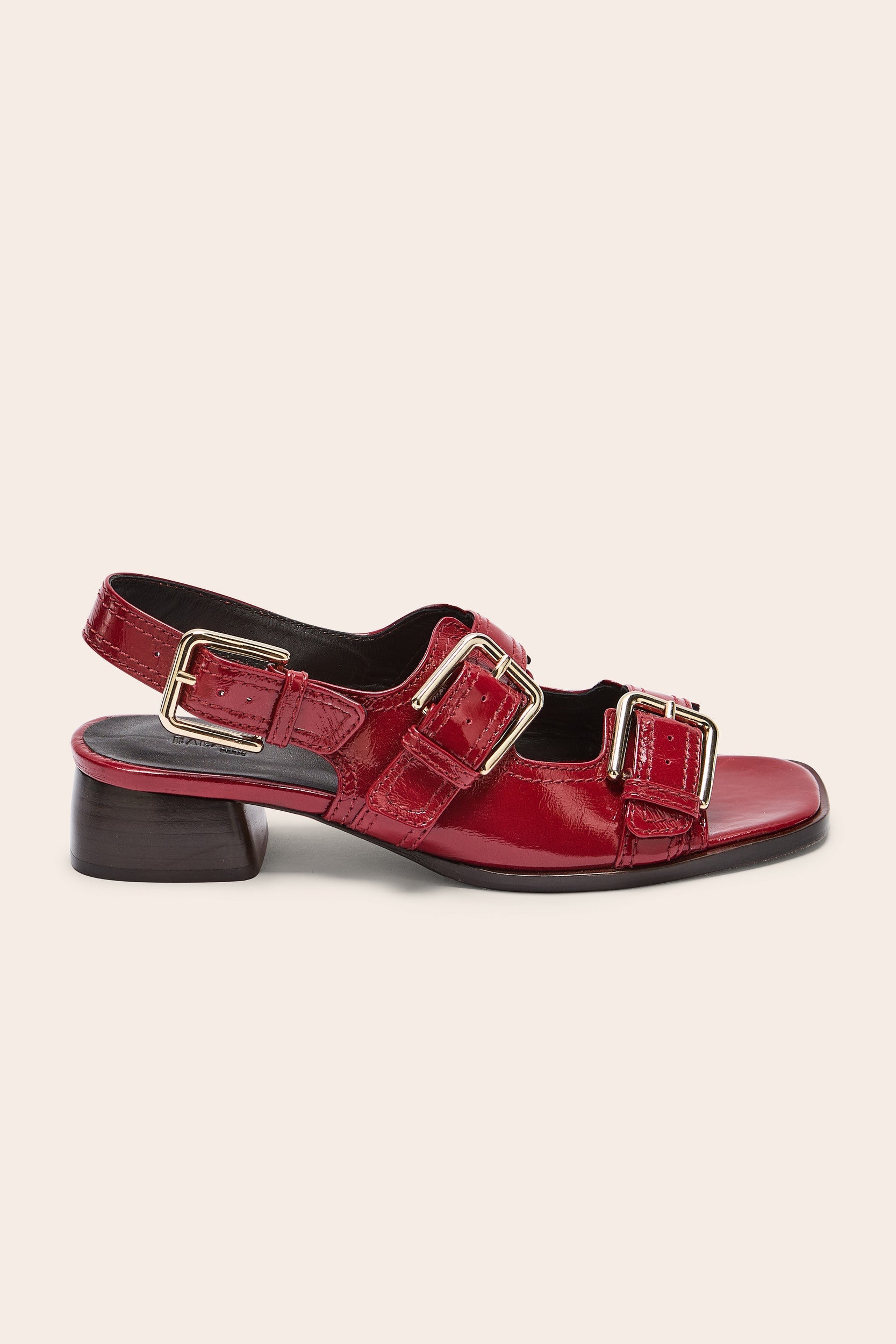 Sandales Flor vernis froissé rouge