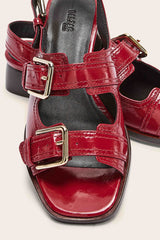 Sandales Flor vernis froissé rouge