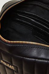 Sac César noir anse léopard