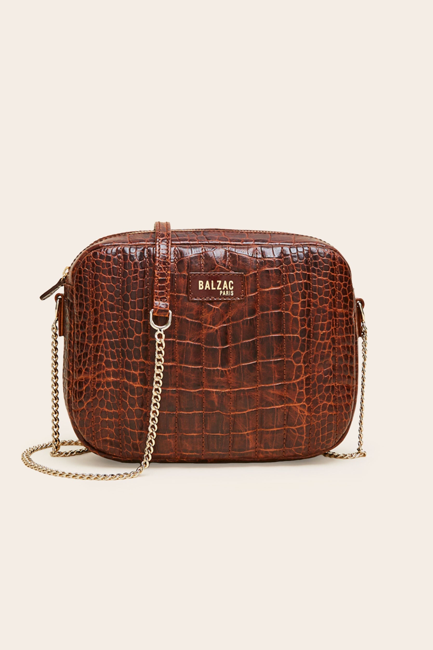 Sac César cognac embossé