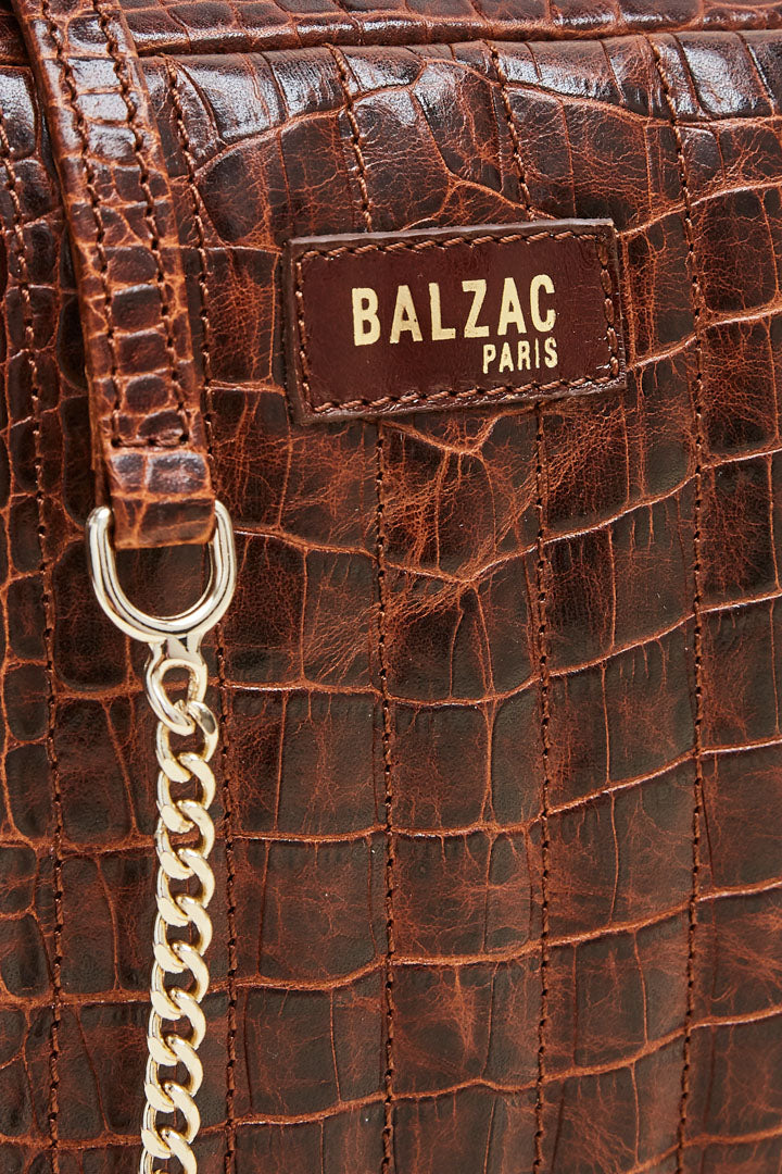 Sac César cognac embossé
