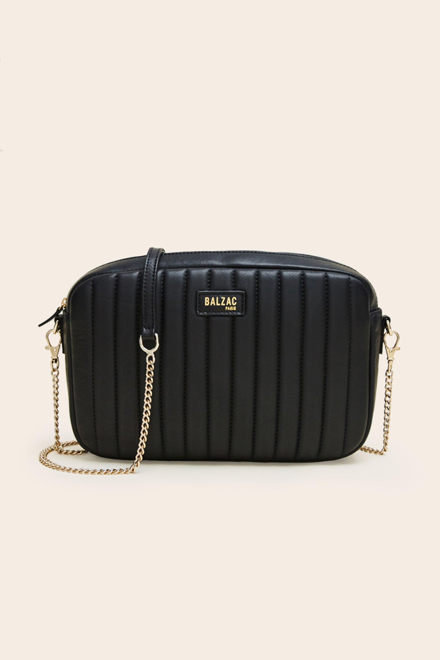 Sac Grand César noir lisse chaine amovible