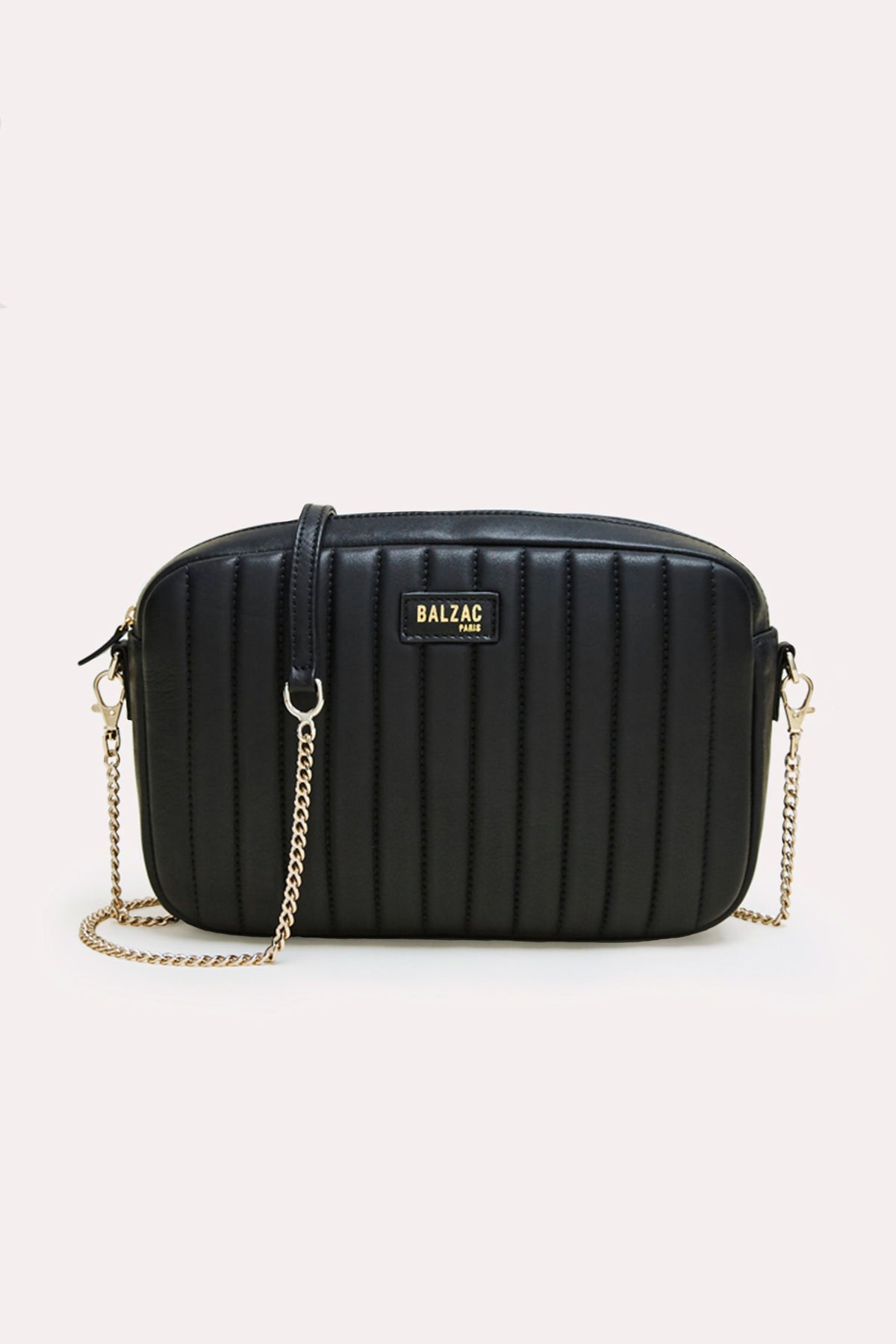 Sac Grand César noir lisse chaine amovible