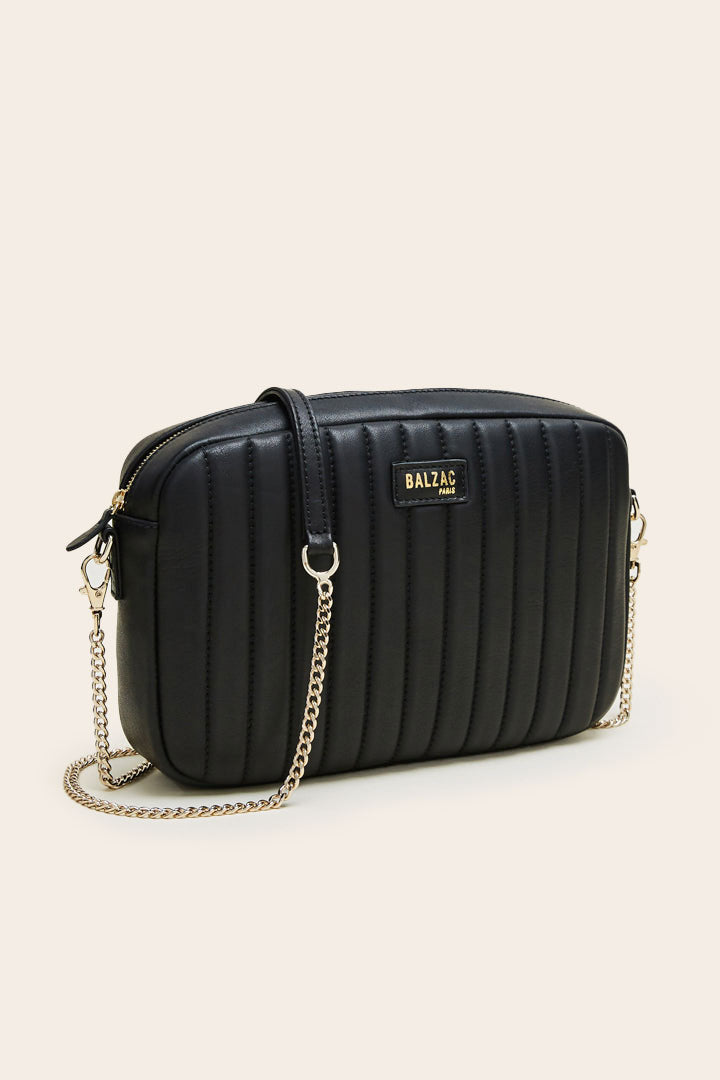 Sac Grand César noir lisse chaine amovible