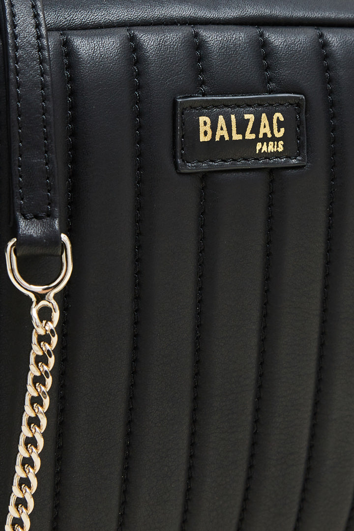 Sac Grand César noir lisse chaine amovible
