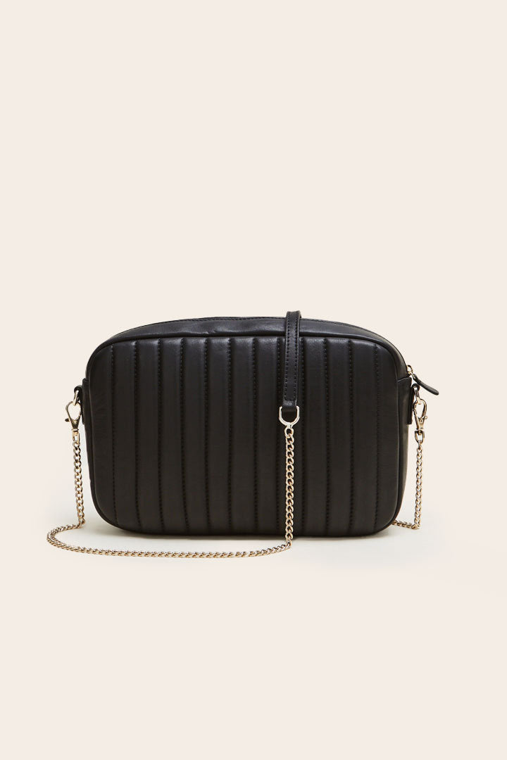 Sac Grand César noir lisse chaine amovible