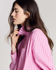 Chemise Leonor rayures rose et rouge