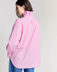 Chemise Leonor rayures rose et rouge