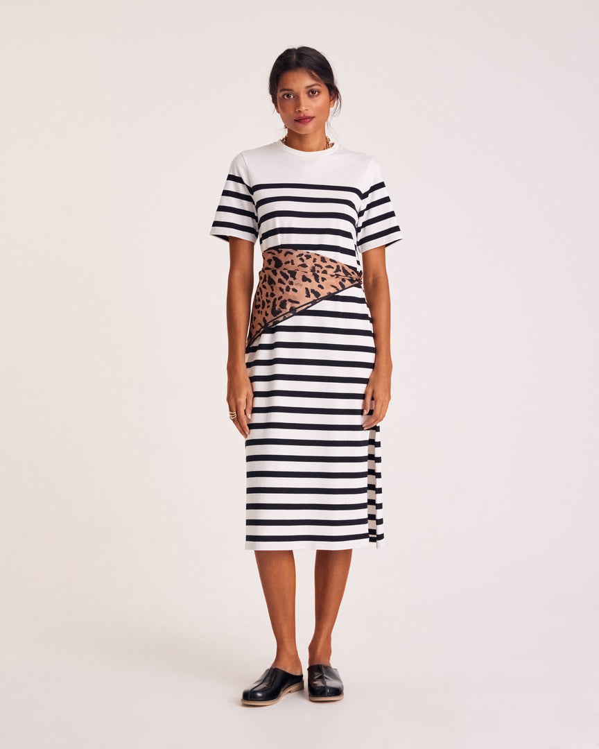 Robe Claodia à rayures noires
