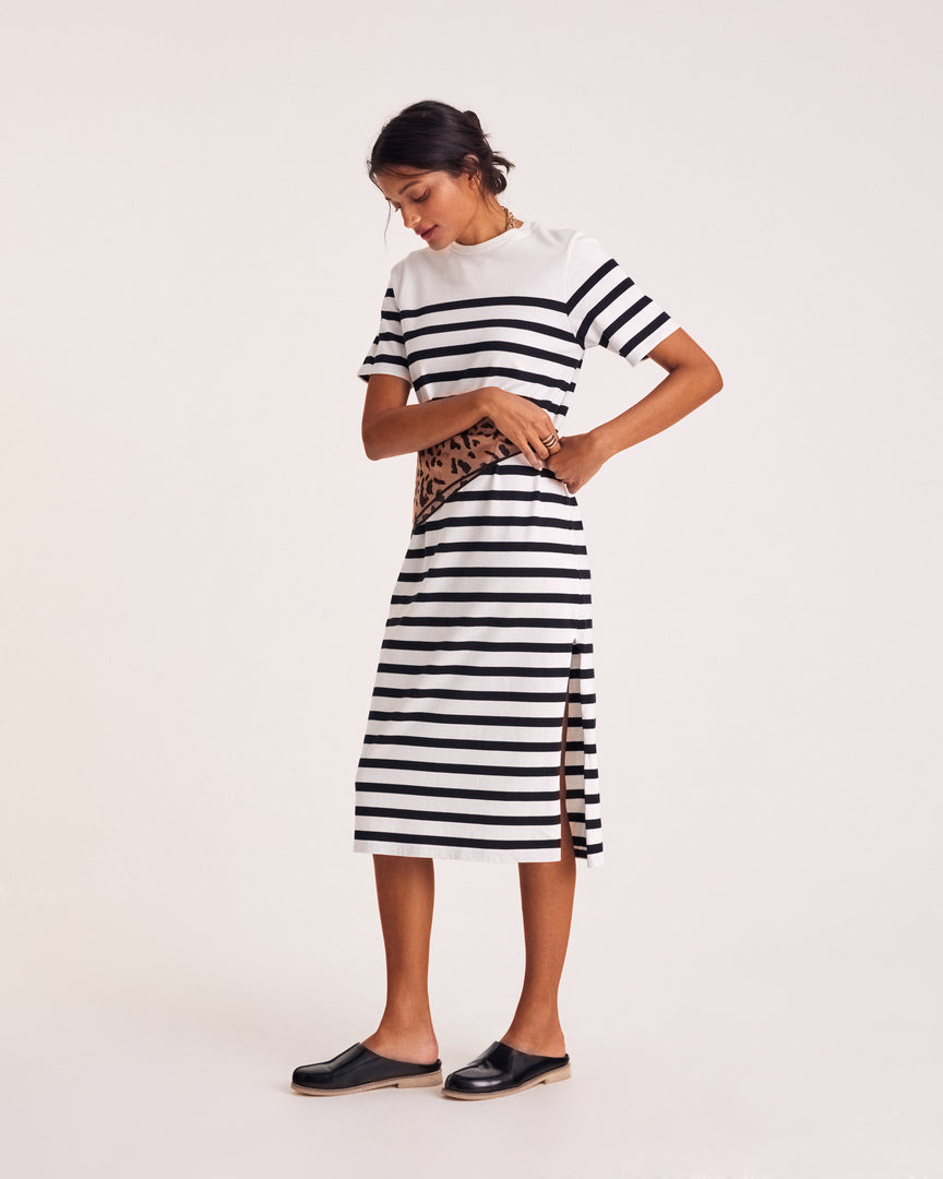 Robe Claodia à rayures noires