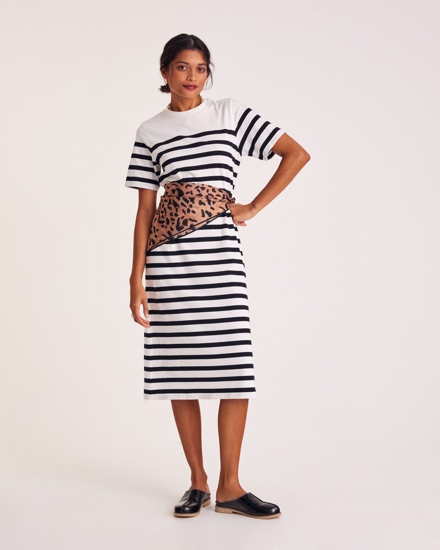 Robe Claodia à rayures noires