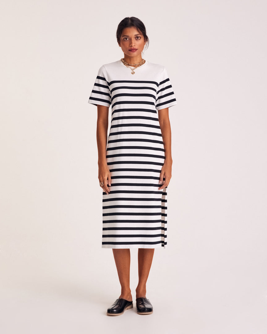 Robe Claodia à rayures noires