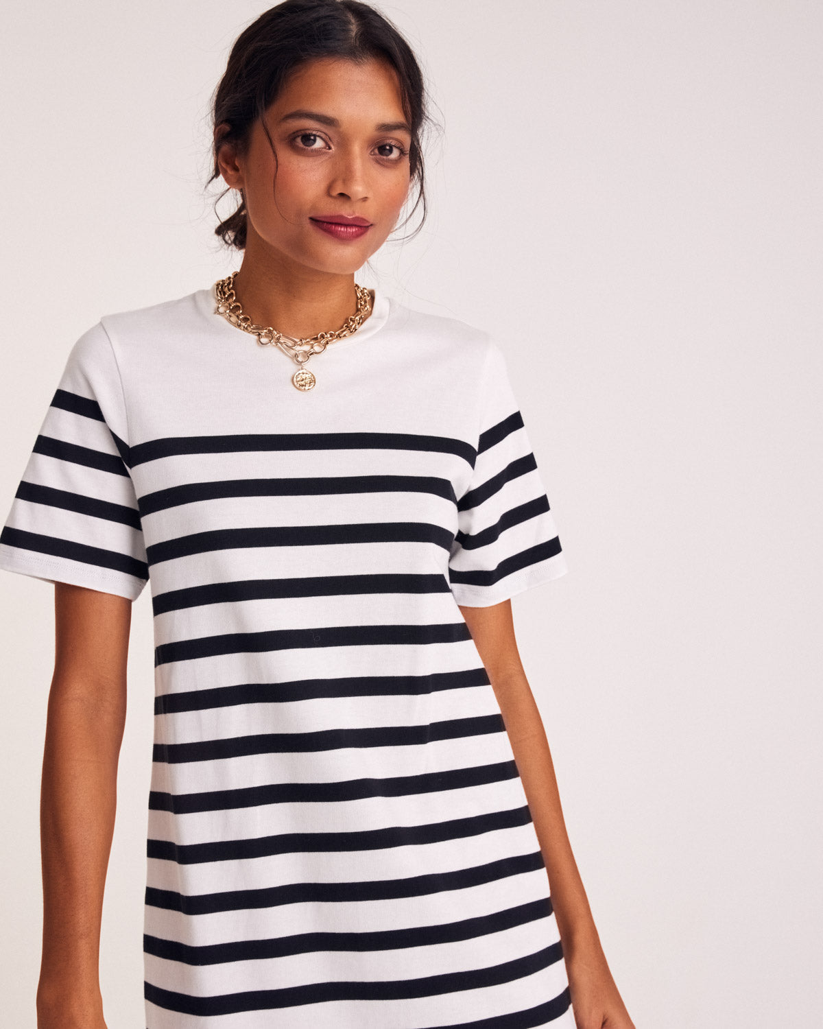 Robe Claodia à rayures noires