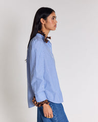 Blouse Source rayures bleu et léopard