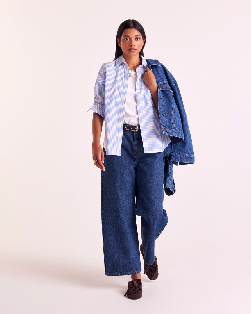 Chemise Ulysse rayures bleu et blanc