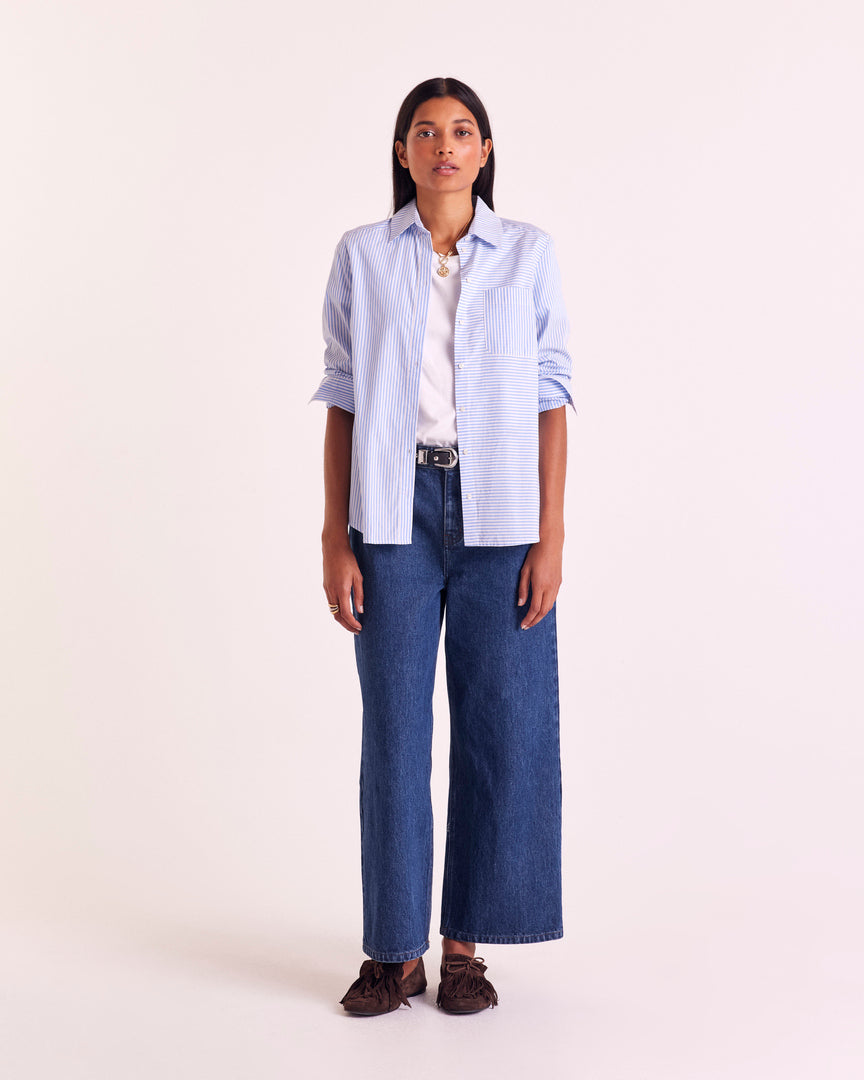 Chemise Ulysse rayures bleu et blanc