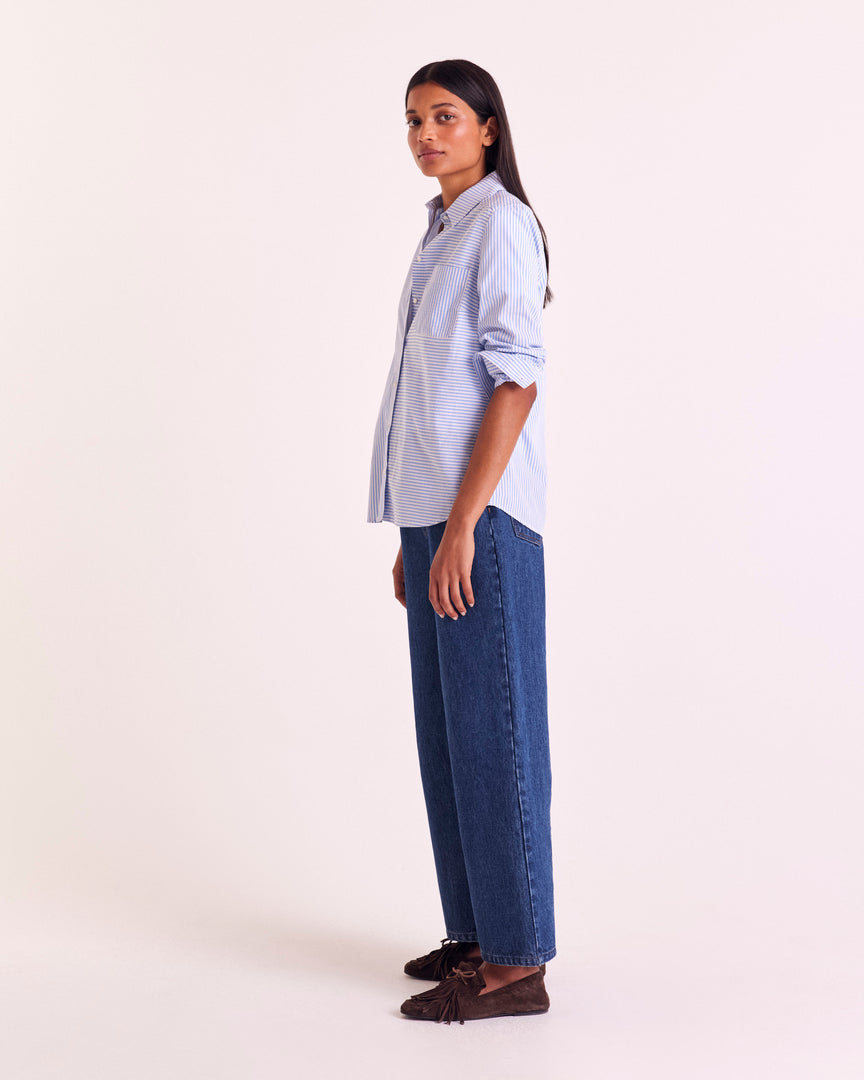 Chemise Ulysse rayures bleu et blanc