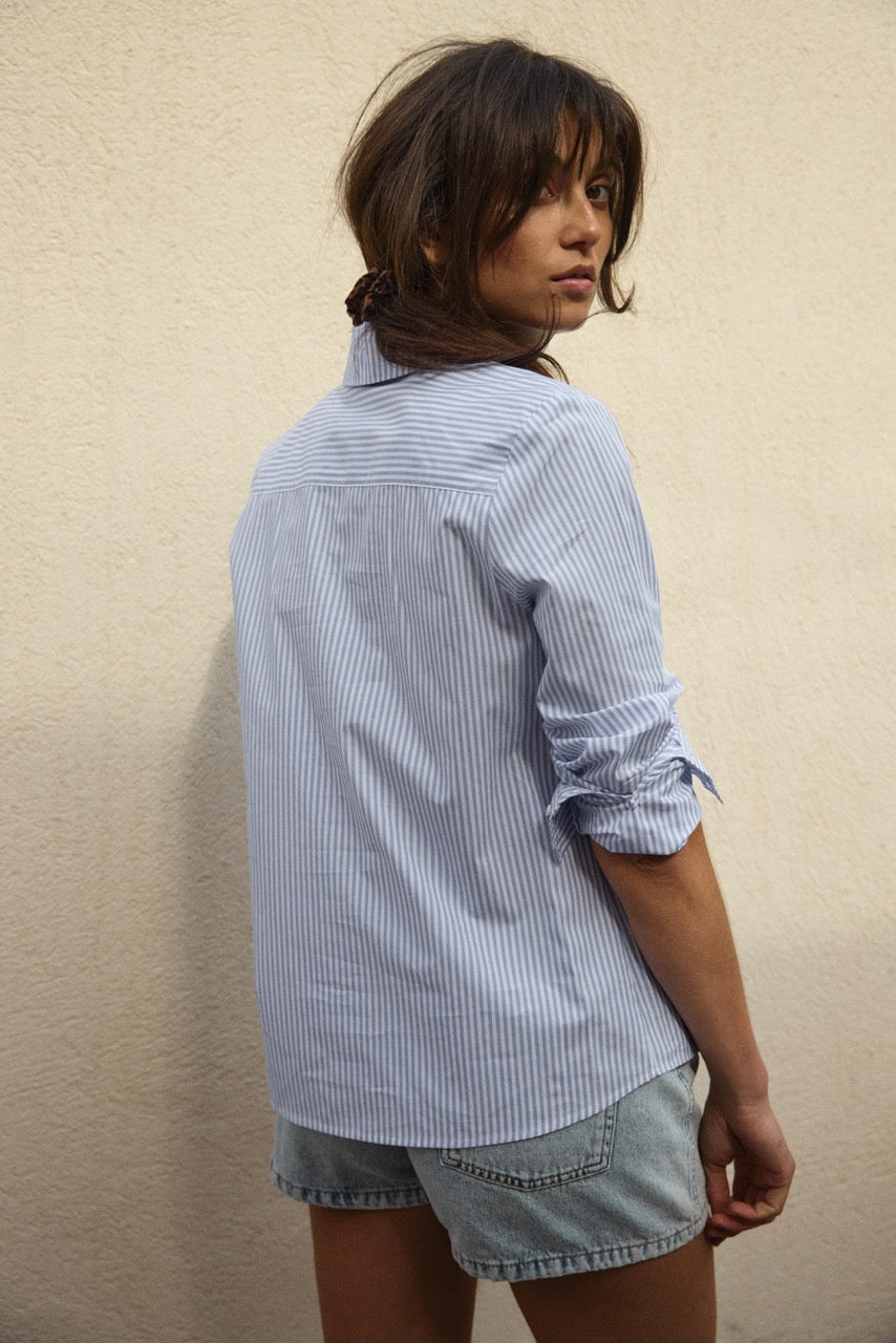 Chemise Ulysse rayures bleu et blanc