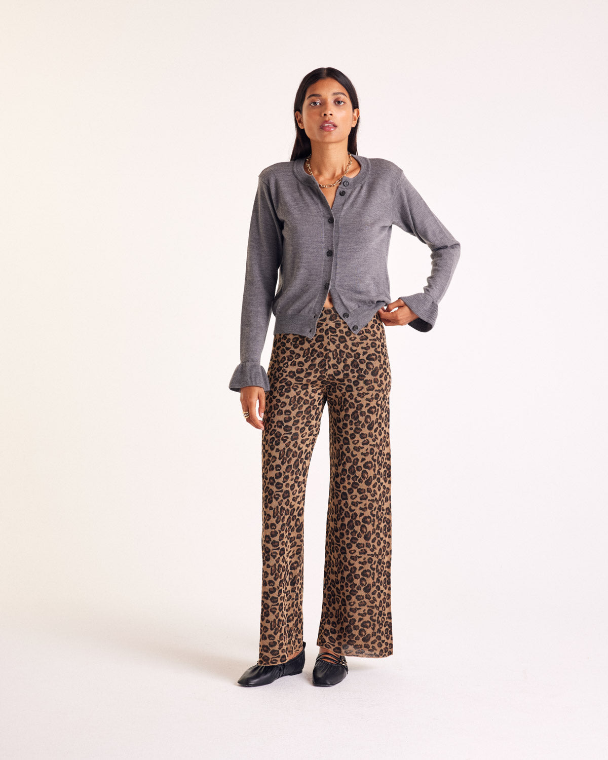 Pantalon Piana léopard irisé