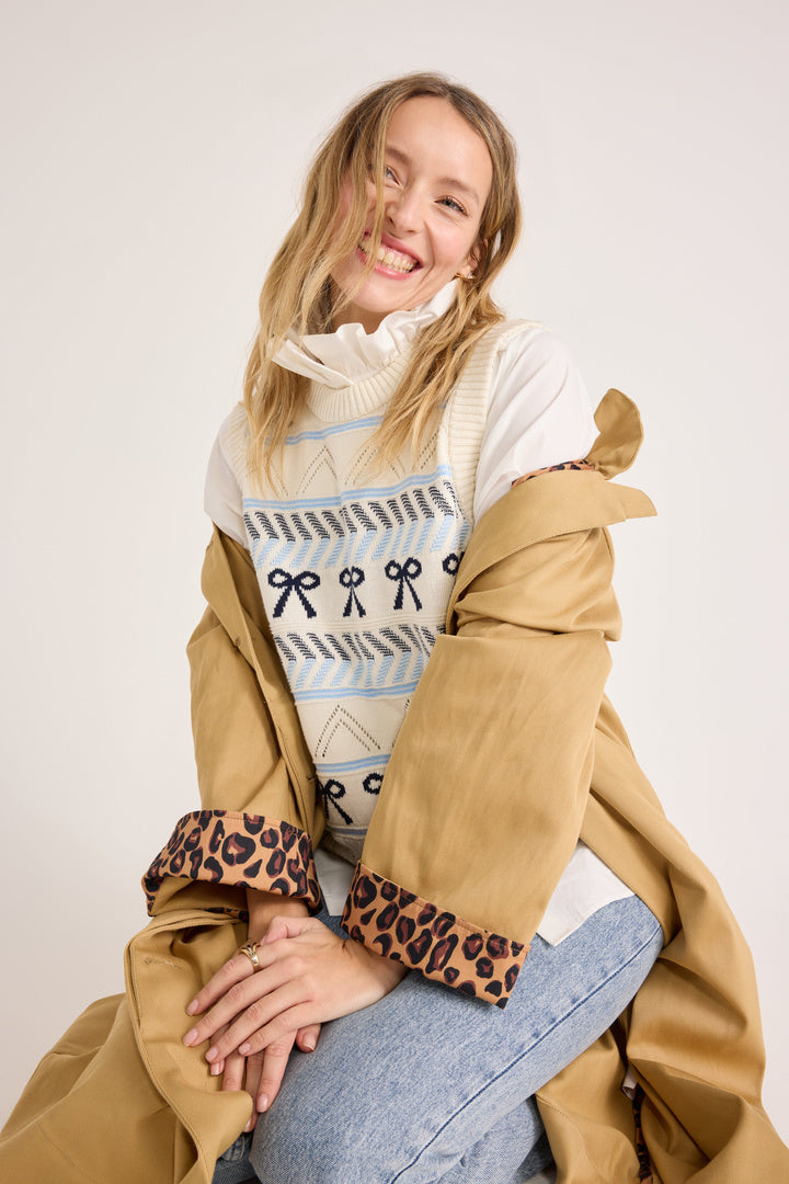 Pull Priska écru et marine