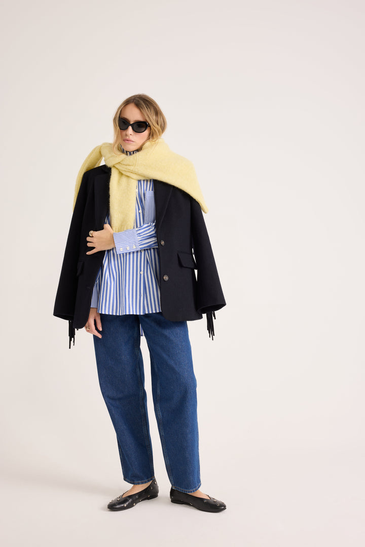 Chemise Léonor rayures blanc et bleu