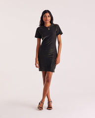 Robe Floréal noir irisé doré