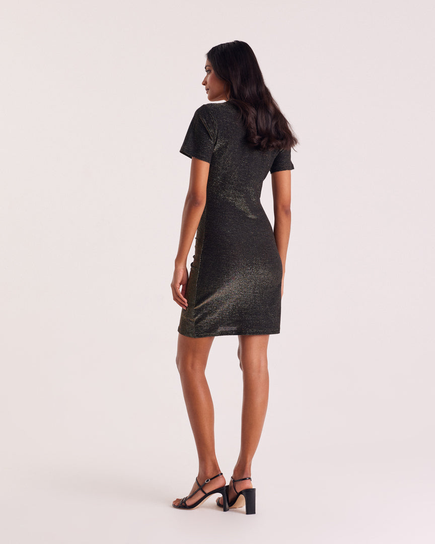 Robe Floréal noir irisé doré