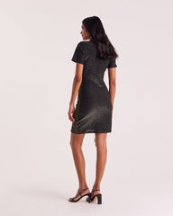 Robe Floréal noir irisé doré