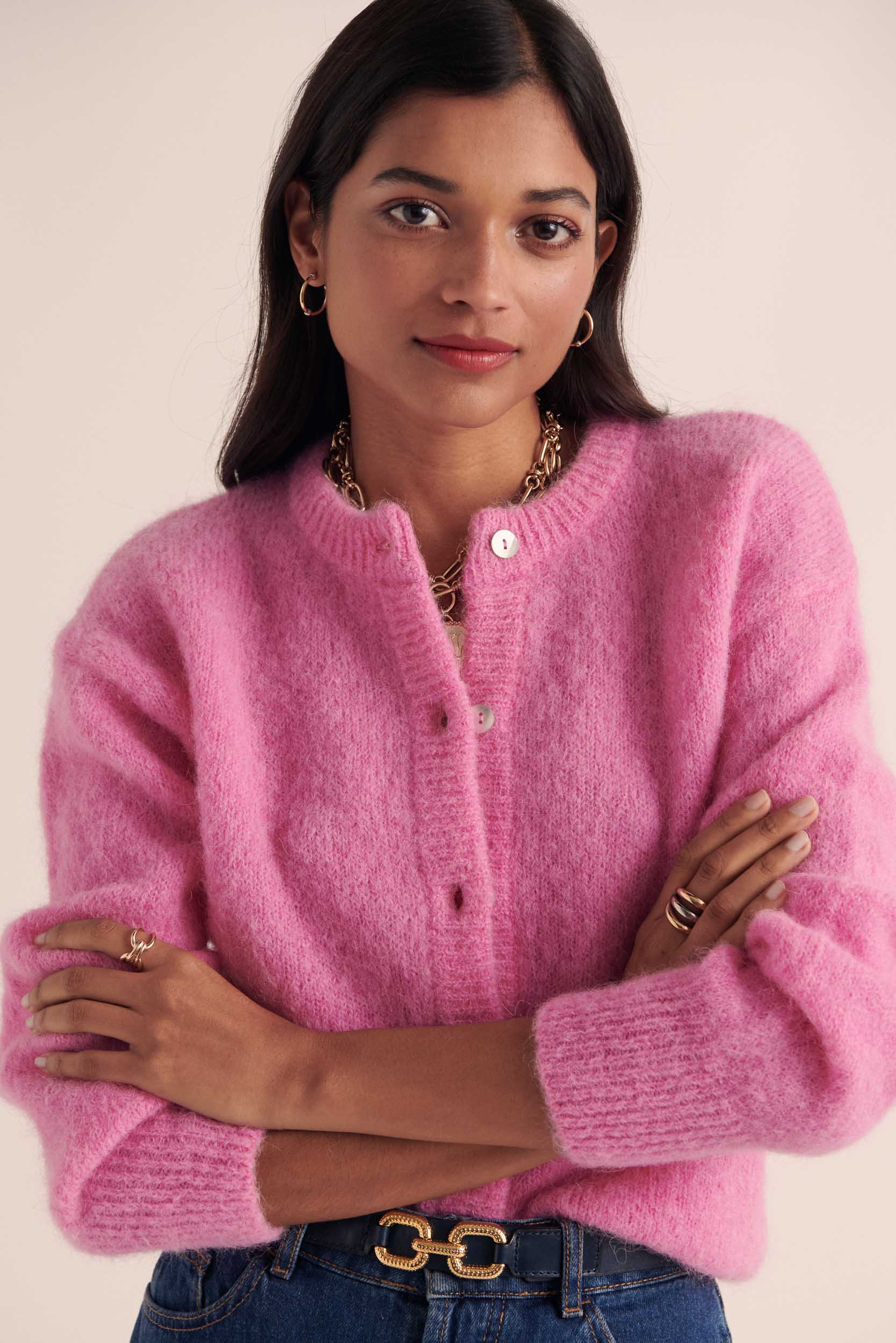 Cardigan Douceur rose