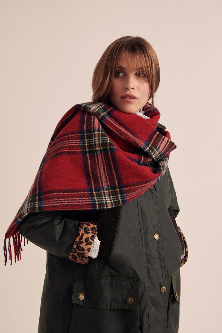 Écharpe Public tartan rouge