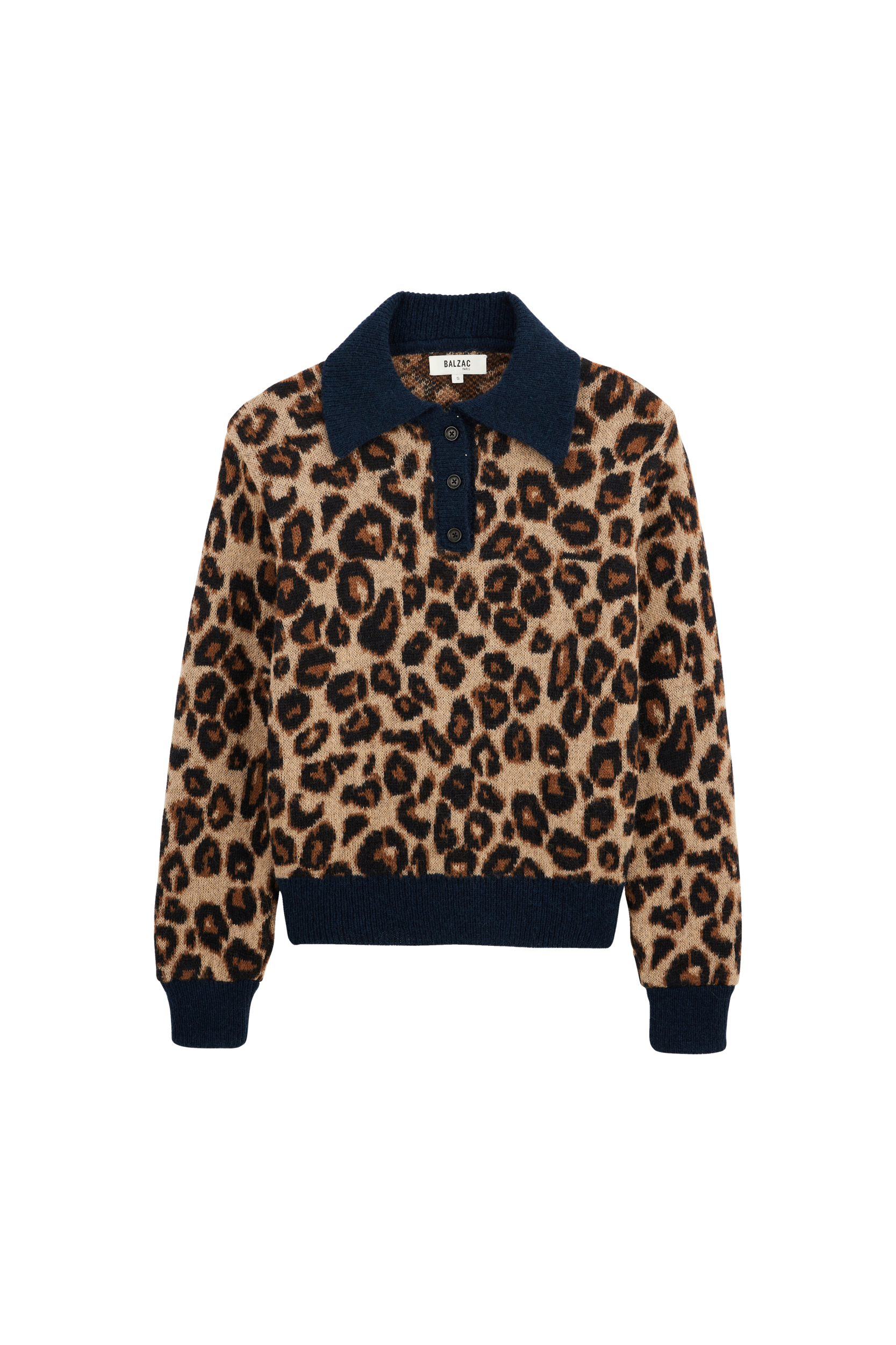Pull polo Dulce léopard et bleu