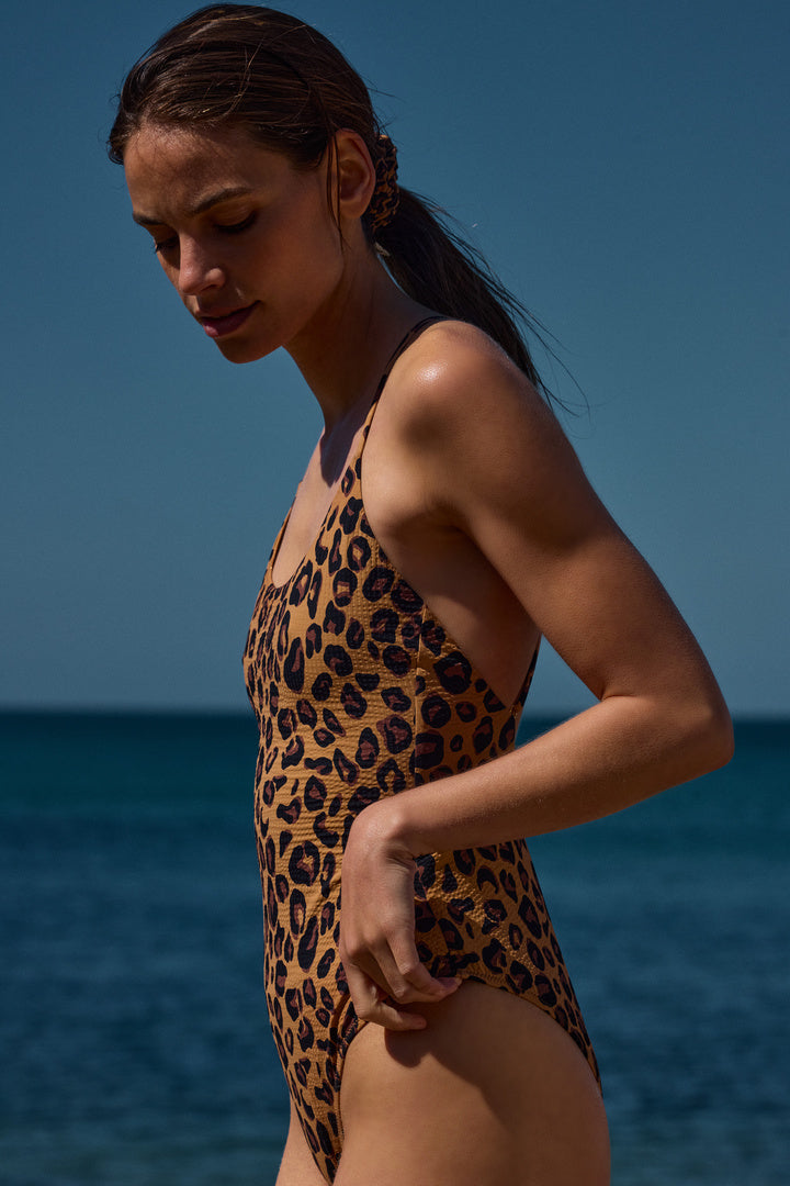 Maillot de bain une pièce Felisa léopard gauffré