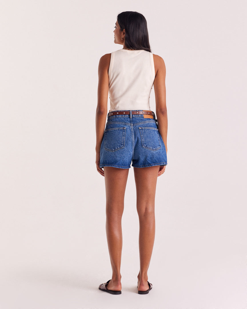 Short Triomphe bleu midi