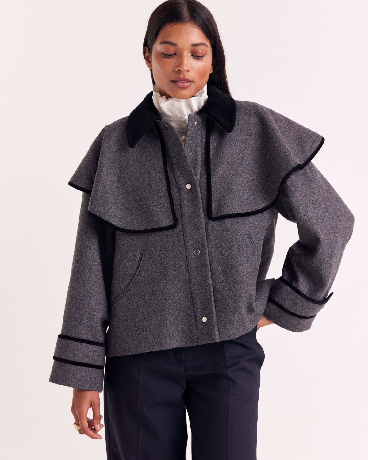 Manteau Juliette gris et noir