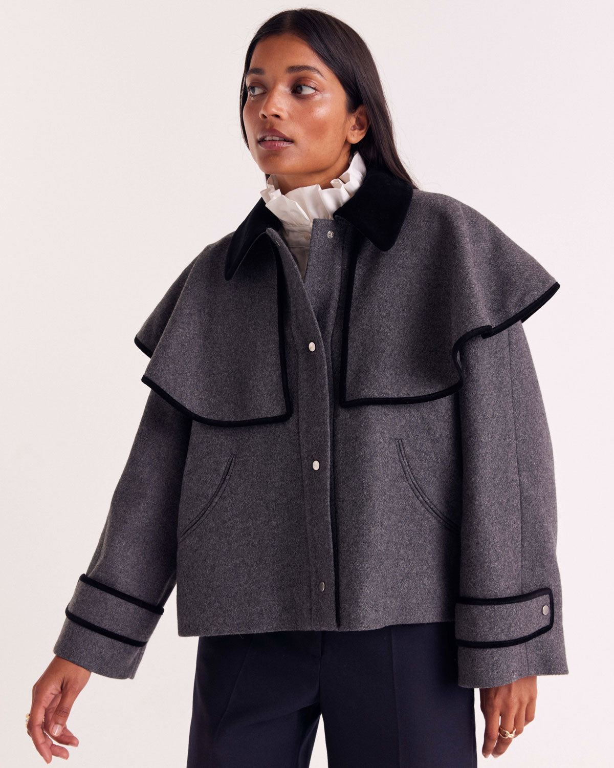 Manteau Juliette gris et noir
