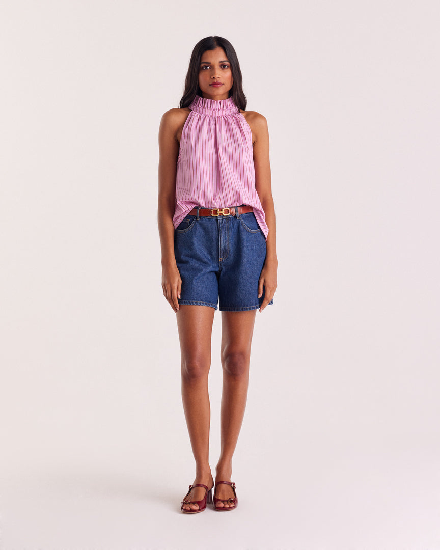 Short Maylone bleu midi
