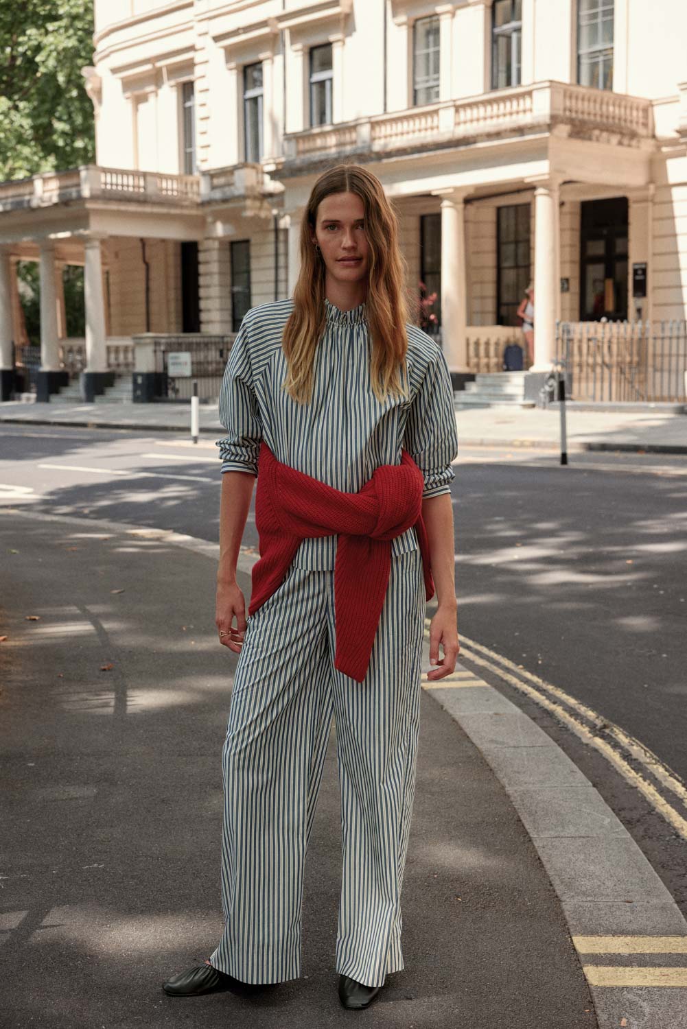 Blouse Zoé rayures marine, écru et gris