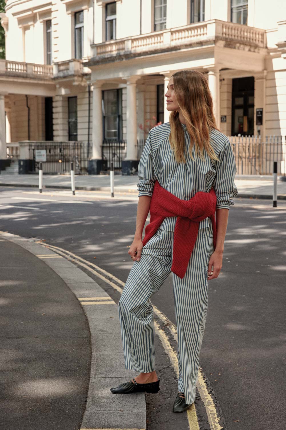 Blouse Zoé rayures marine, écru et gris