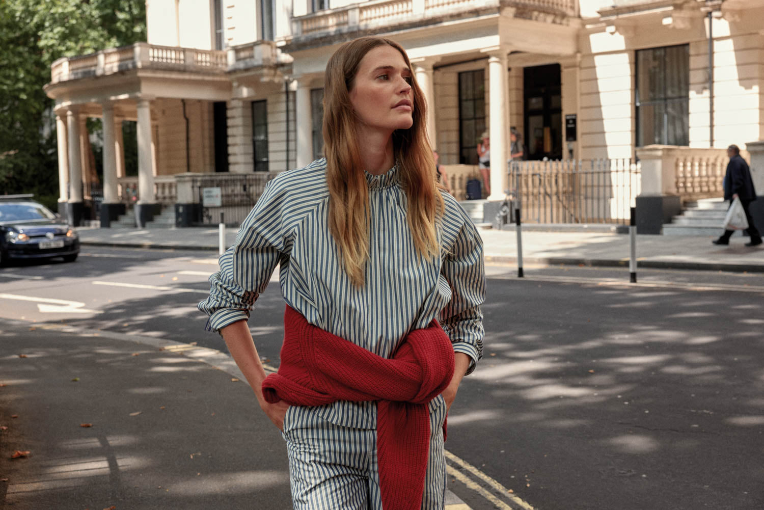 Blouse Zoé rayures marine, écru et gris