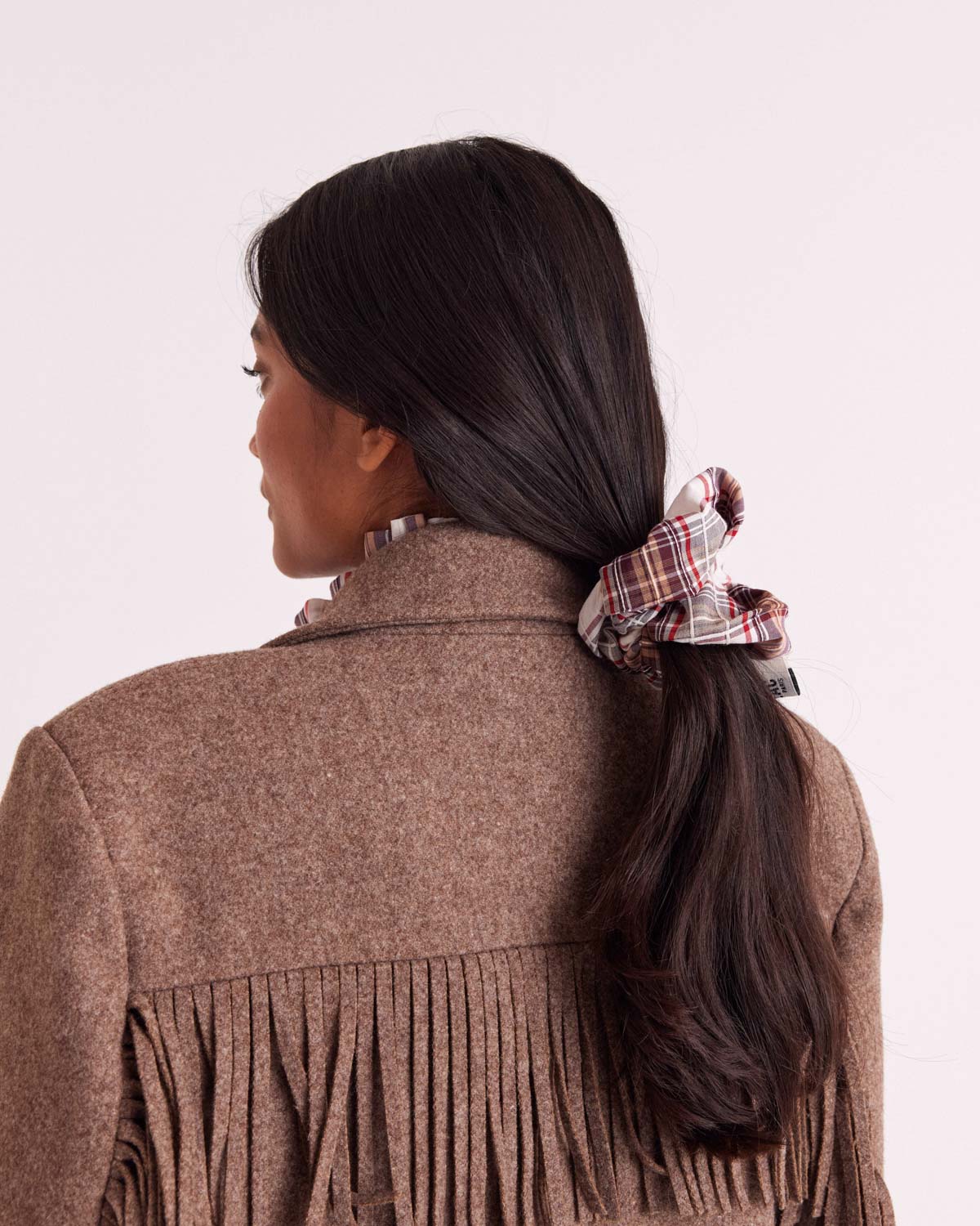 Chouchou Billy XL tartan rouge et beige