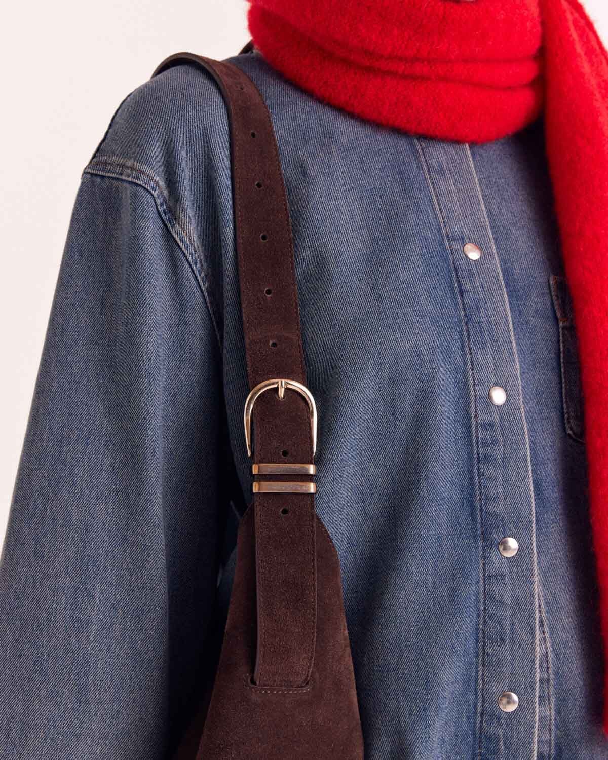 Sac Gala croûte de cuir moka